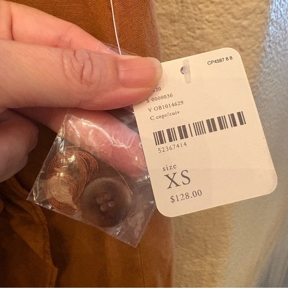 NWT~FREE PEOPLE Women Light Brown Linen Blend Ruffle Wrap Skirt Size XS - Picture 6 of 8